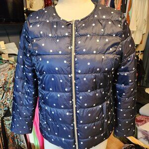 Sz XL G Woman Blue Polka Dot Jacket